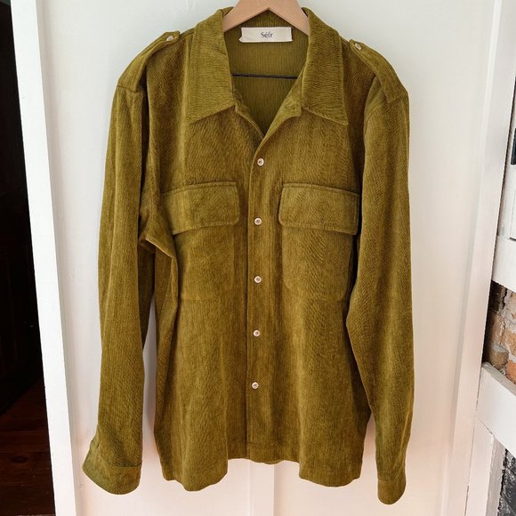 SEFR green Lukey button down shirt - Picture 4 of 10